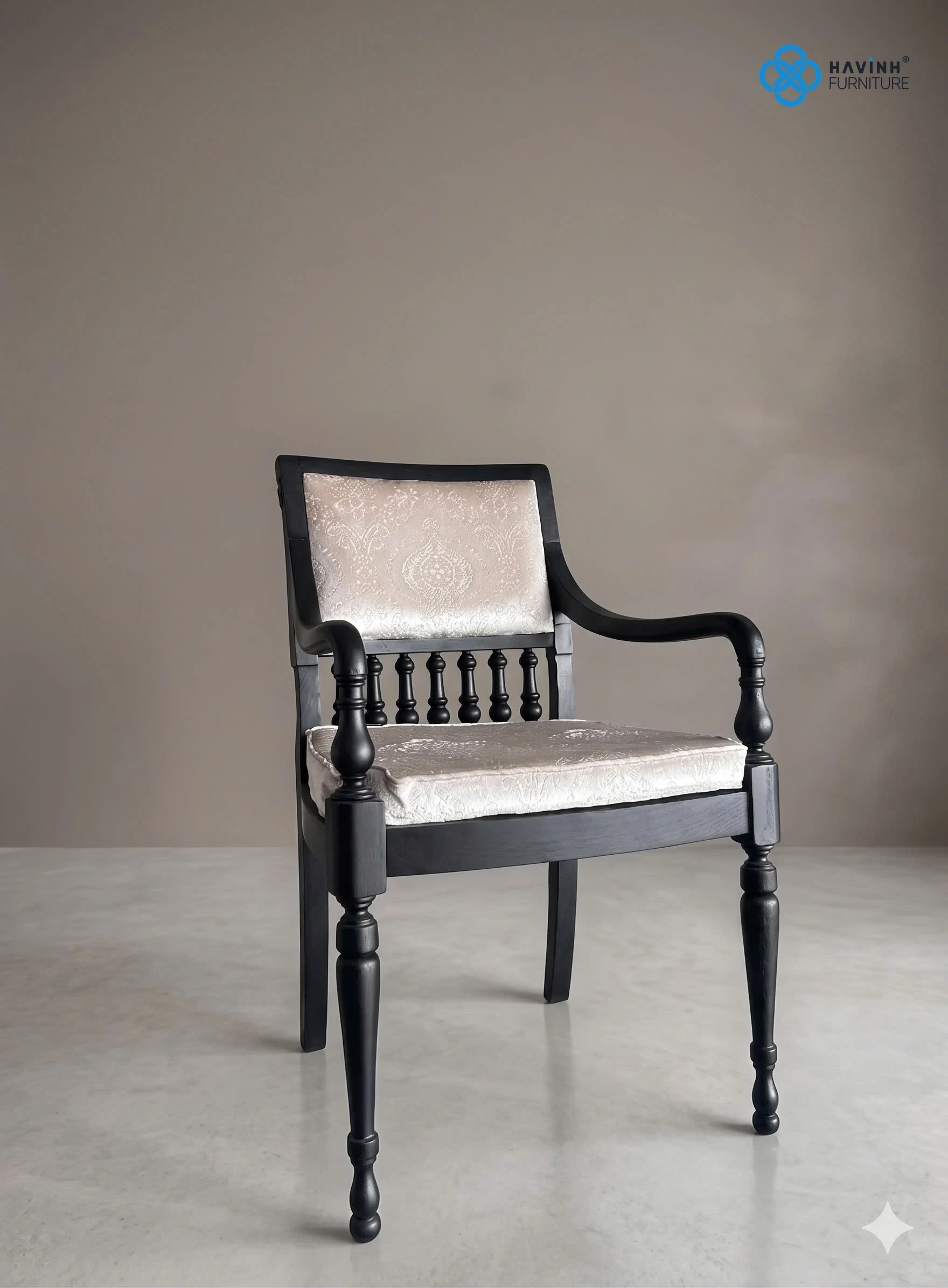 Ghế Ăn Tựa Lưng Cao Bọc Da Chân Gỗ Tự Nhiên GA-09