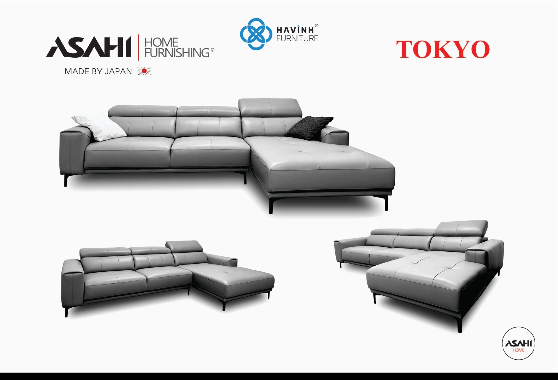 Sofa Da Góc Chữ L Cao Cấp Asahi TOKYO SF-03